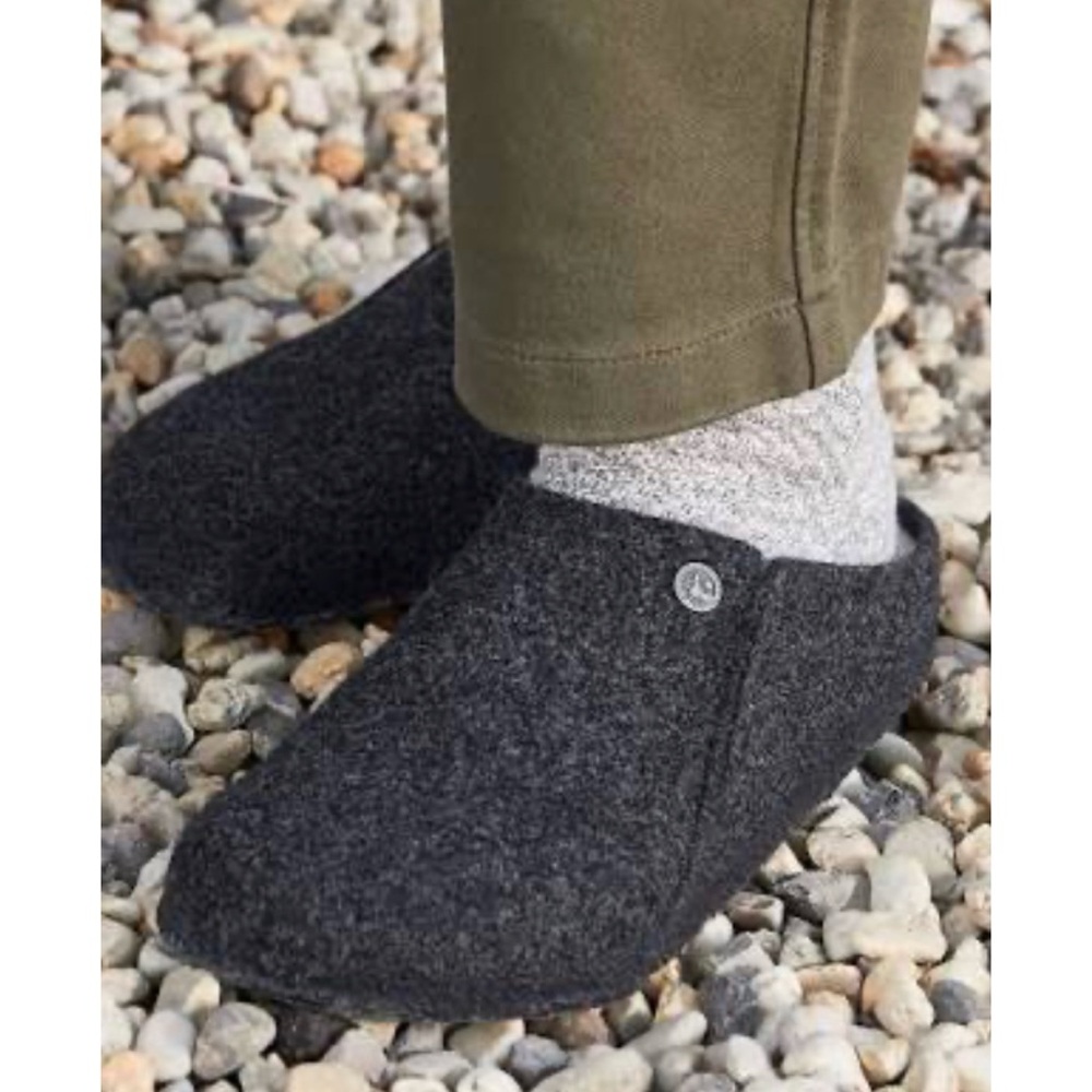 Birkenstock Zermatt Wool Charcoal Gray Mules Slippers 40 - Picture 7 of 12